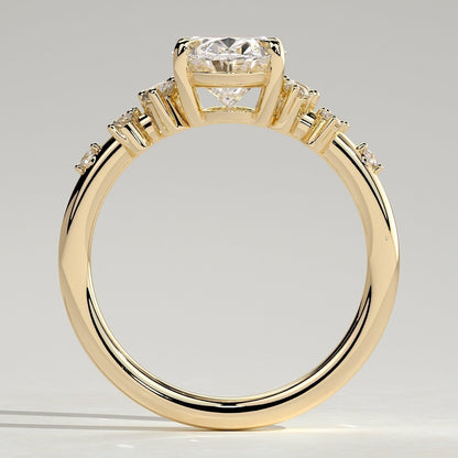 Oval Cluster Lab Grown Diamond Engagement Ring