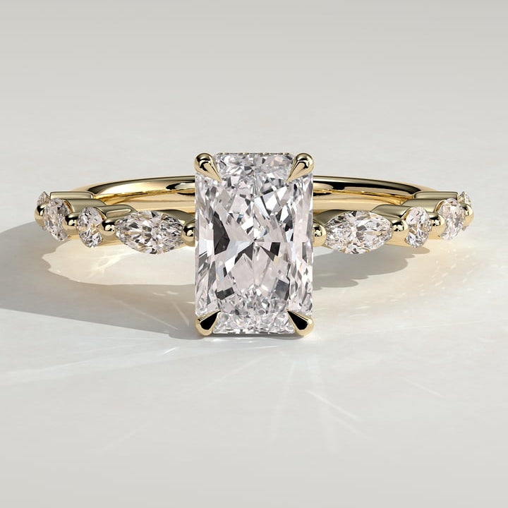 Radiant Hidden Halo Lab Grown Diamond Engagement Ring