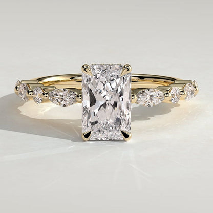 Radiant Hidden Halo Lab Grown Diamond Engagement Ring