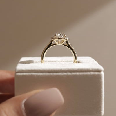 Pear Halo Lab Grown Diamond Engagement Ring