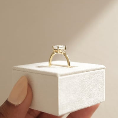 Emerald Cluster Lab Grown Diamond Engagement Ring