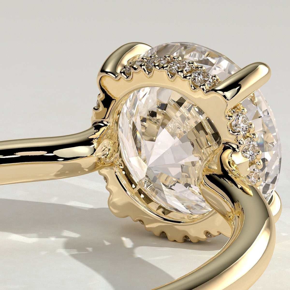 Round Hidden Halo Lab Grown Diamond Engagement Ring