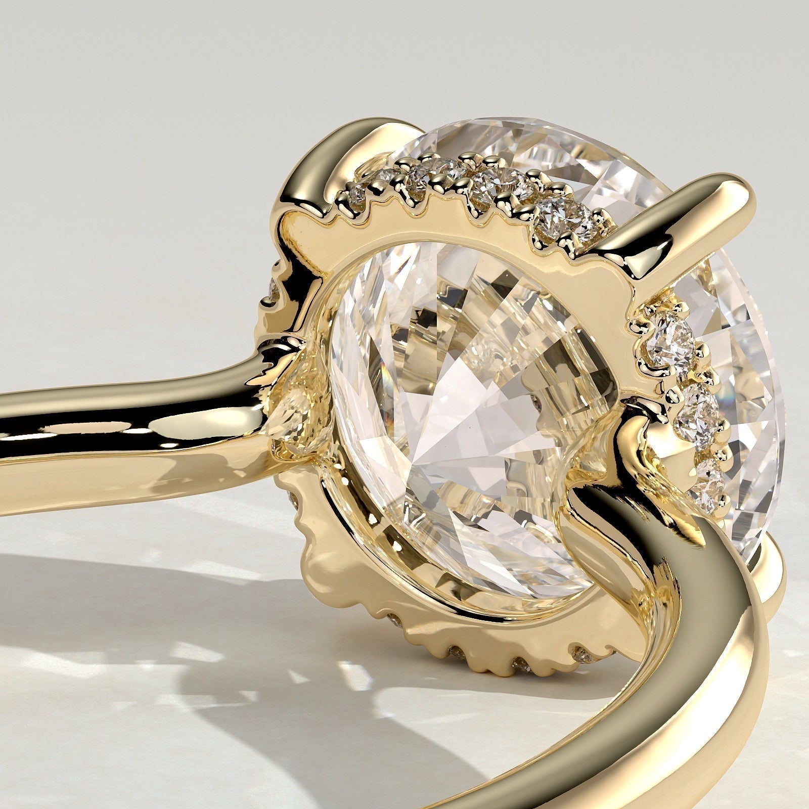 Round Hidden Halo Lab Grown Diamond Engagement Ring