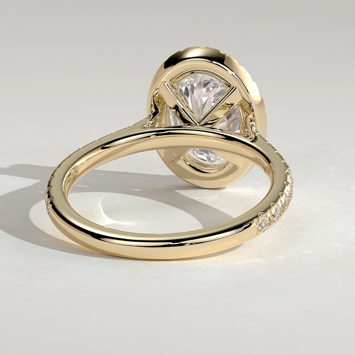 Oval Halo & Pave Lab Grown Diamond Engagement Ring