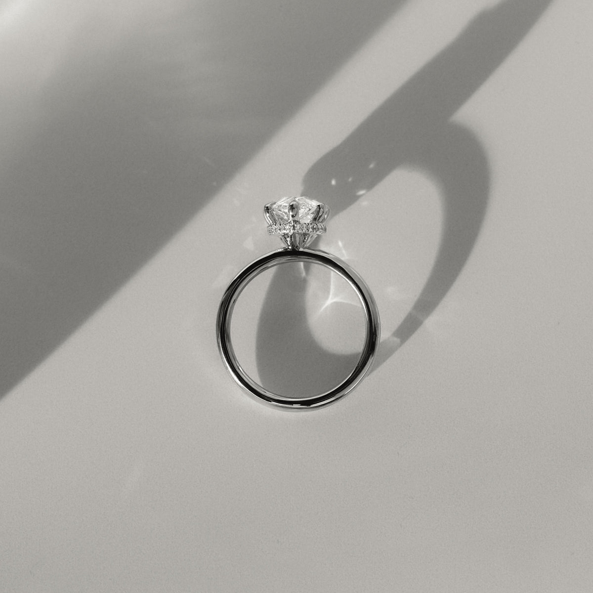 Pear Hidden Halo Lab Grown Diamond Engagement Ring