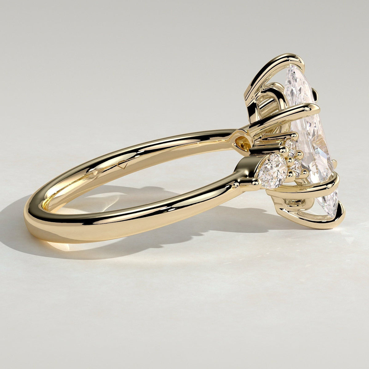 Marquise Cluster Lab Grown Diamond Engagement Ring