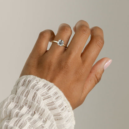 2 CT Asscher Solitaire Moissanite Engagement Ring
