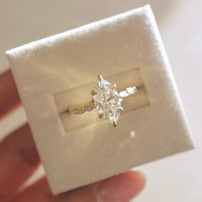 Marquise Pave Lab Grown Diamond Engagement Ring