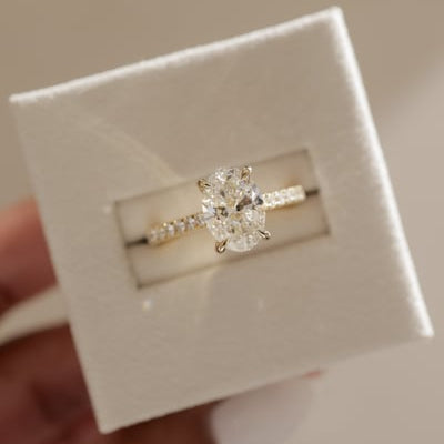 Oval Pave Lab Grown Diamond Engagement Ring