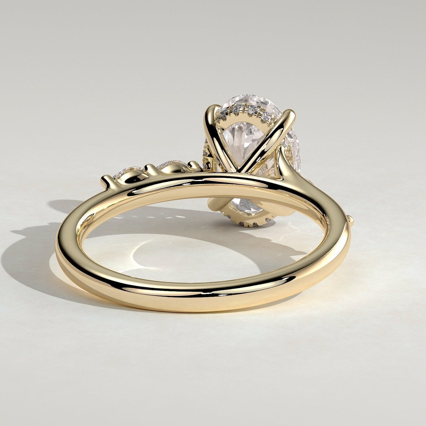 Oval Hidden Halo & Pave Lab Grown Diamond Engagement Ring
