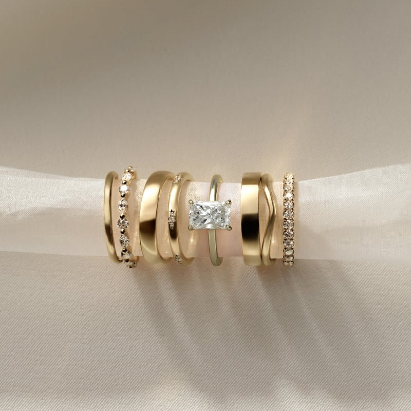 Radiant Hidden Halo Lab Grown Diamond Engagement Ring