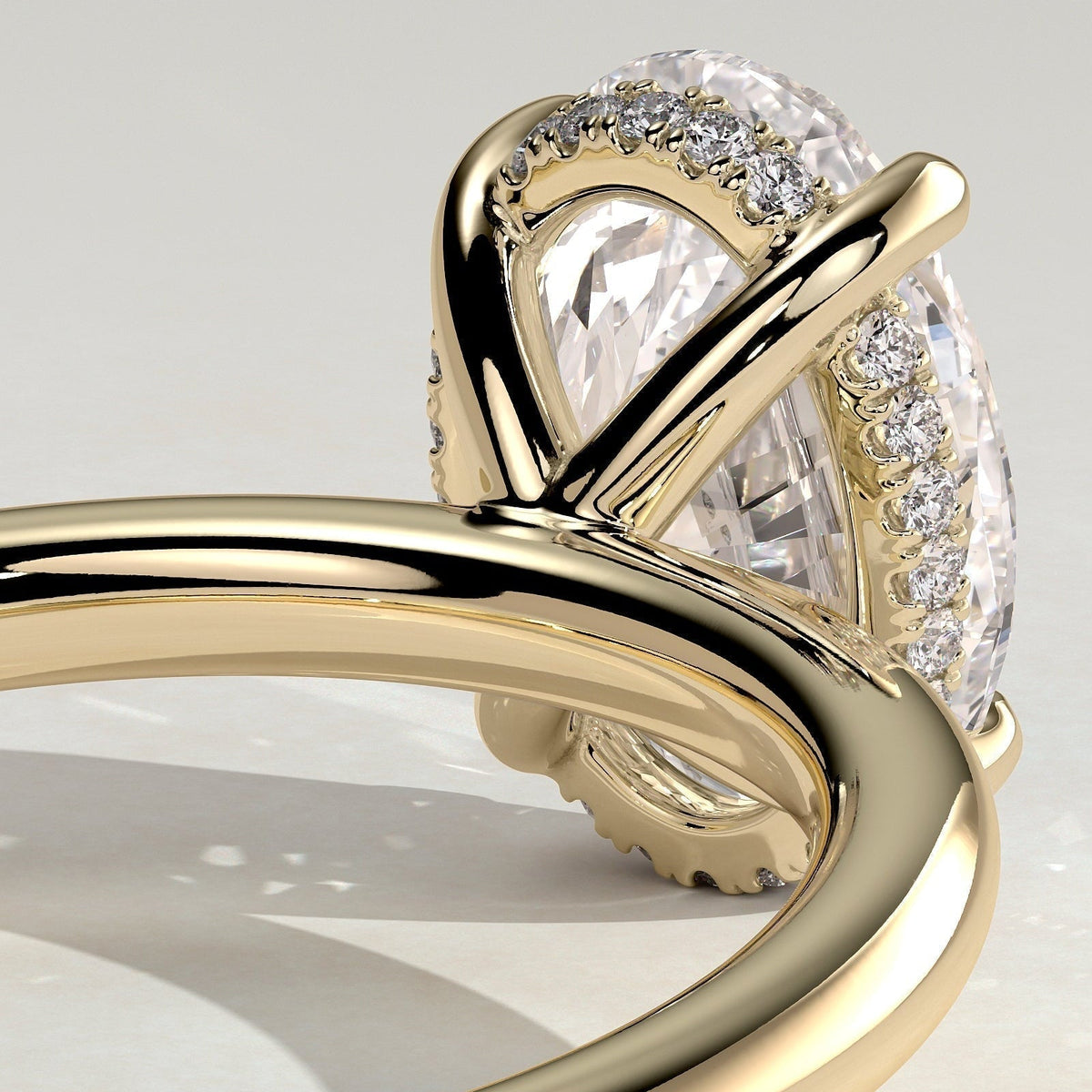 Oval Hidden Halo Lab Grown Diamond Engagement Ring