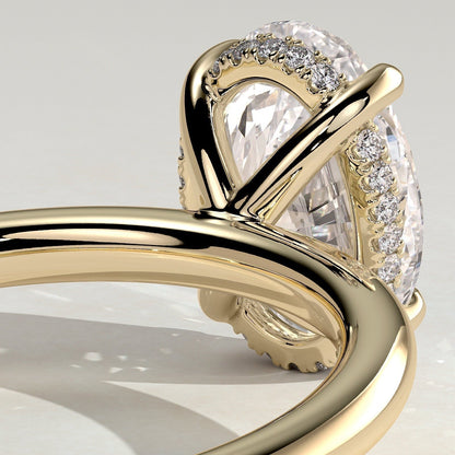 Oval Hidden Halo Lab Grown Diamond Engagement Ring