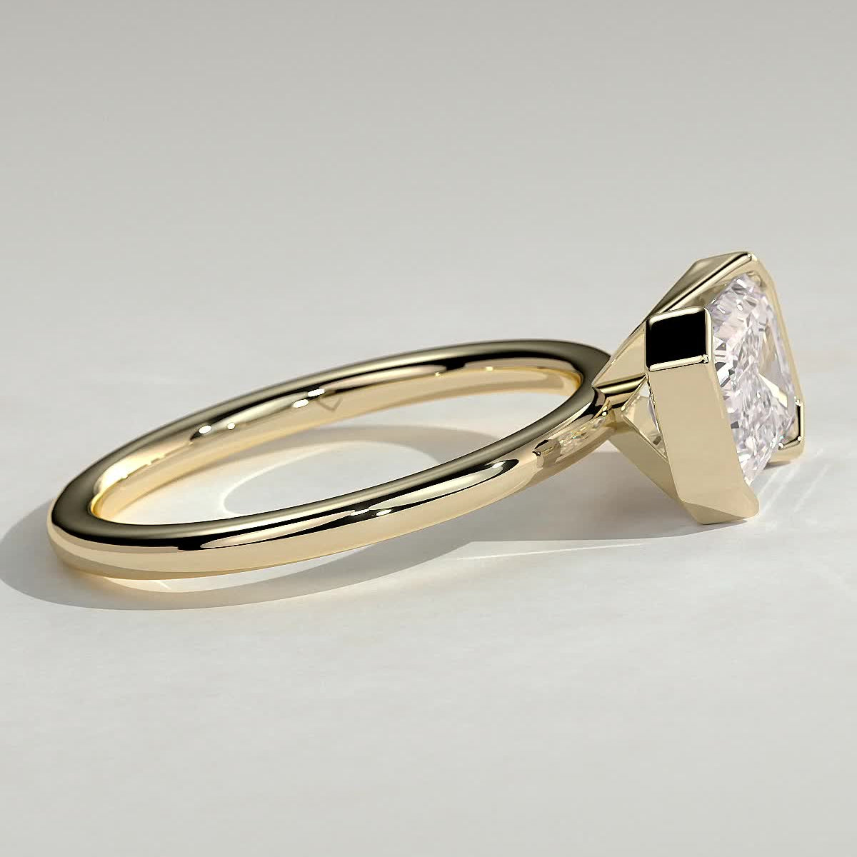 Emerald Solitaire Lab Grown Diamond Engagement Ring