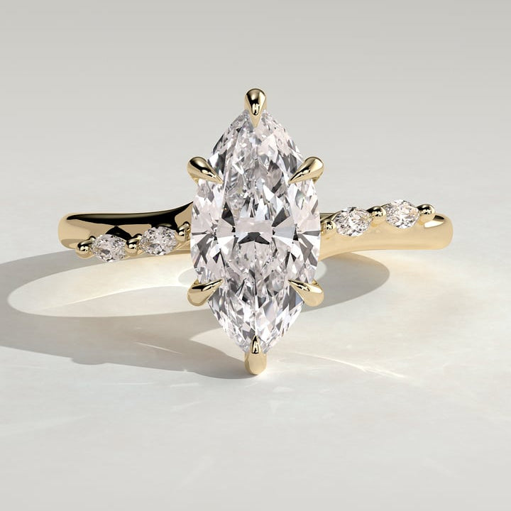Marquise Pave Lab Grown Diamond Engagement Ring