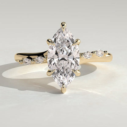 Marquise Pave Lab Grown Diamond Engagement Ring