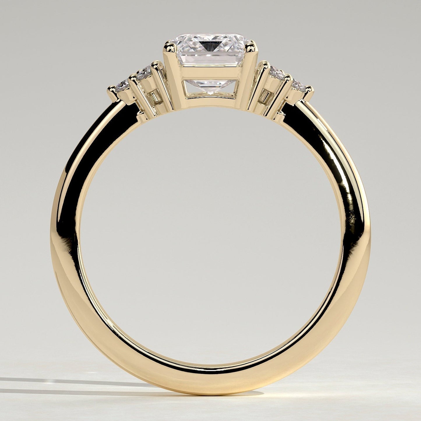 Emerald Cluster Lab Grown Diamond Engagement Ring
