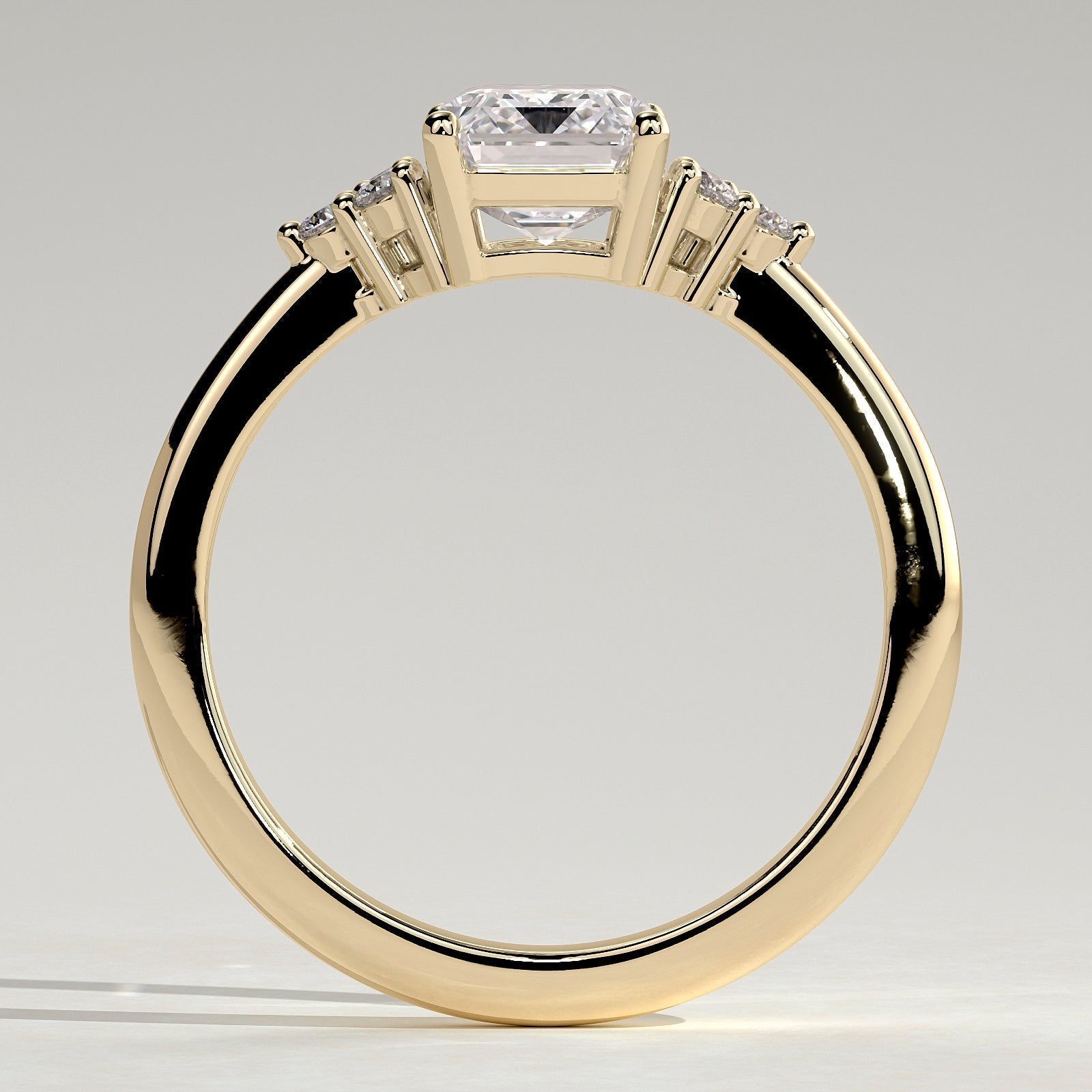 Emerald Cluster Lab Grown Diamond Engagement Ring