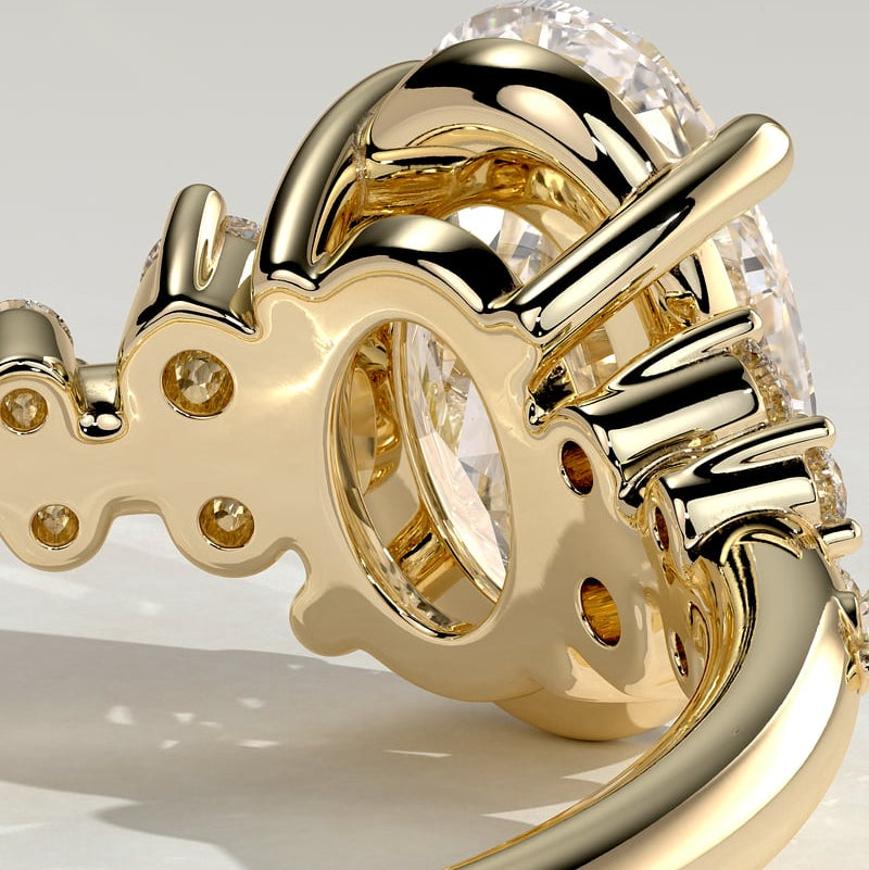 Oval Cluster Lab Grown Diamond Engagement Ring