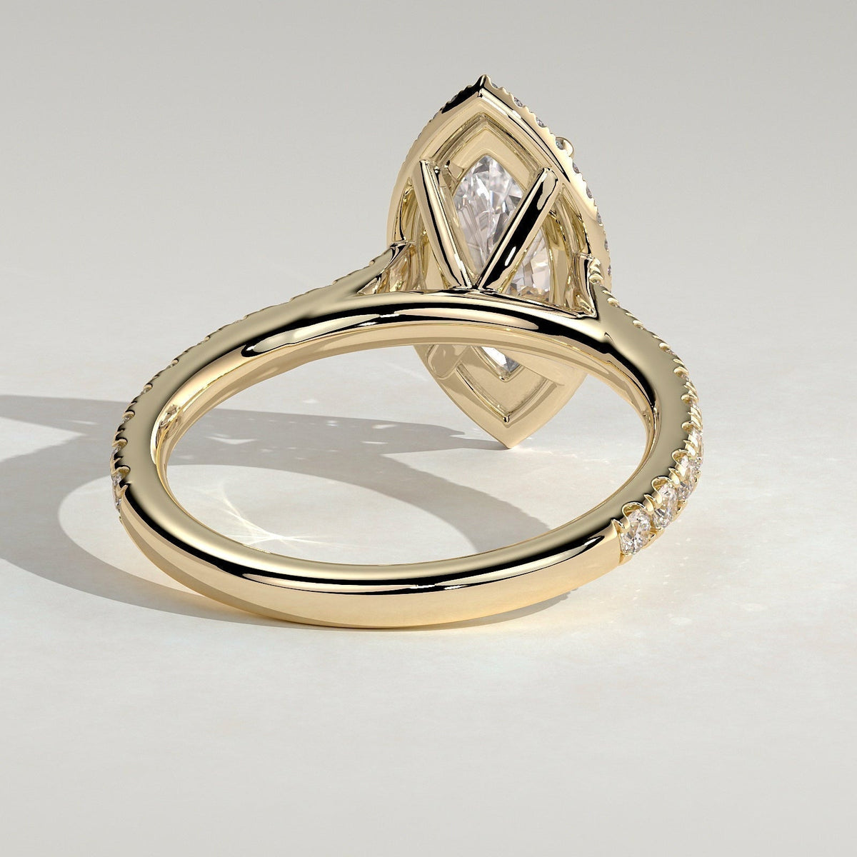 Marquise Halo & Pave Lab Grown Diamond Engagement Ring