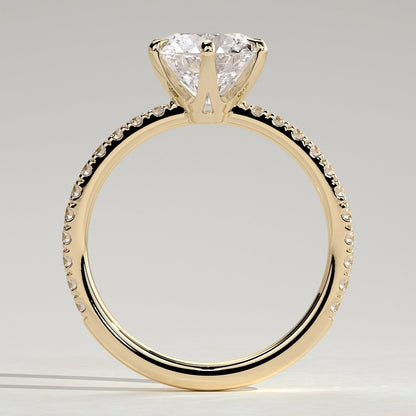 Round Pave Lab Grown Diamond Engagement Ring