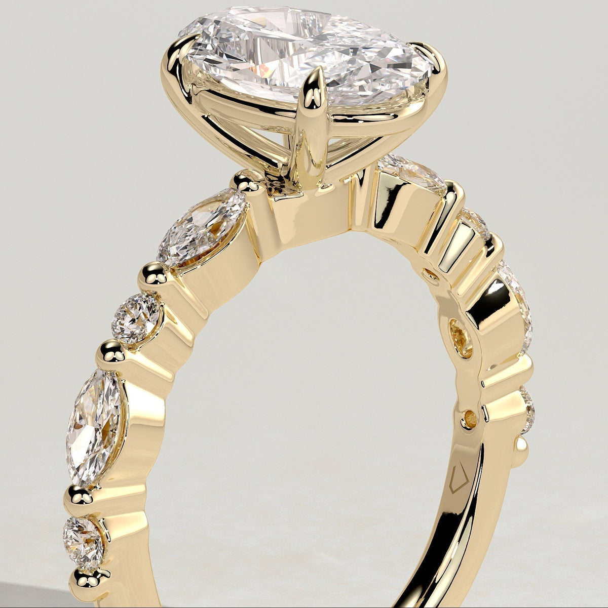 Oval Pave Lab Grown Diamond Engagement Ring
