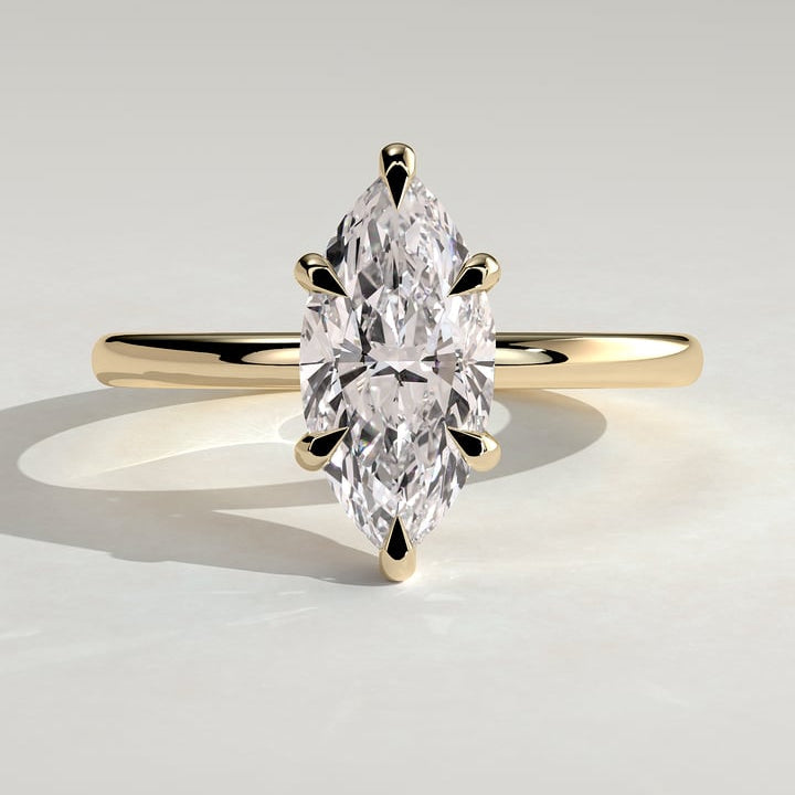Marquise Hidden Halo Lab Grown Diamond Engagement Ring