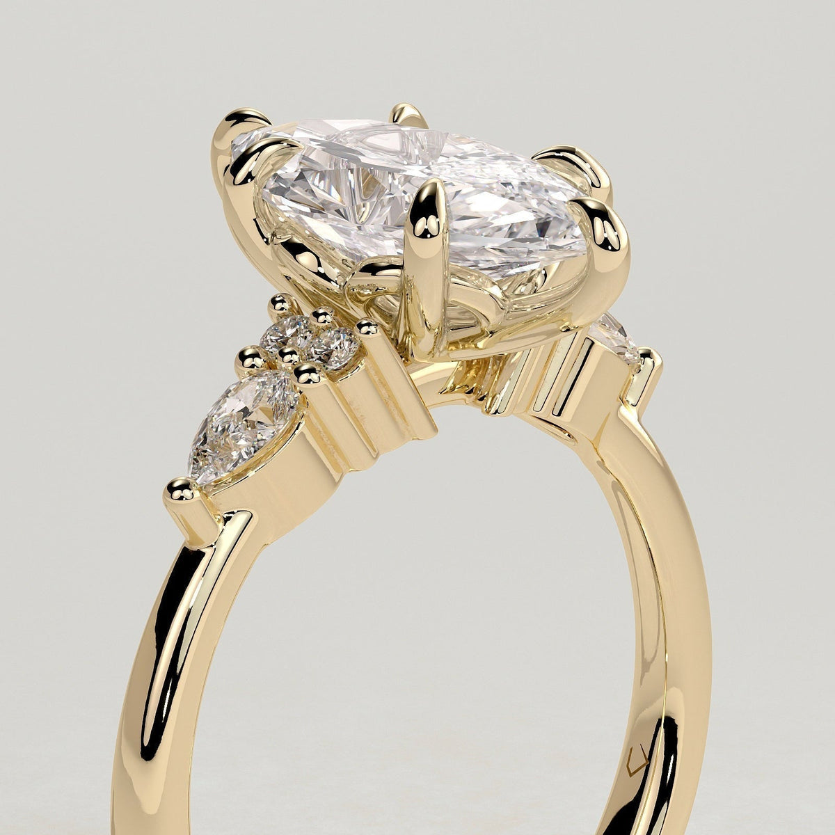 Marquise Cluster Lab Grown Diamond Engagement Ring