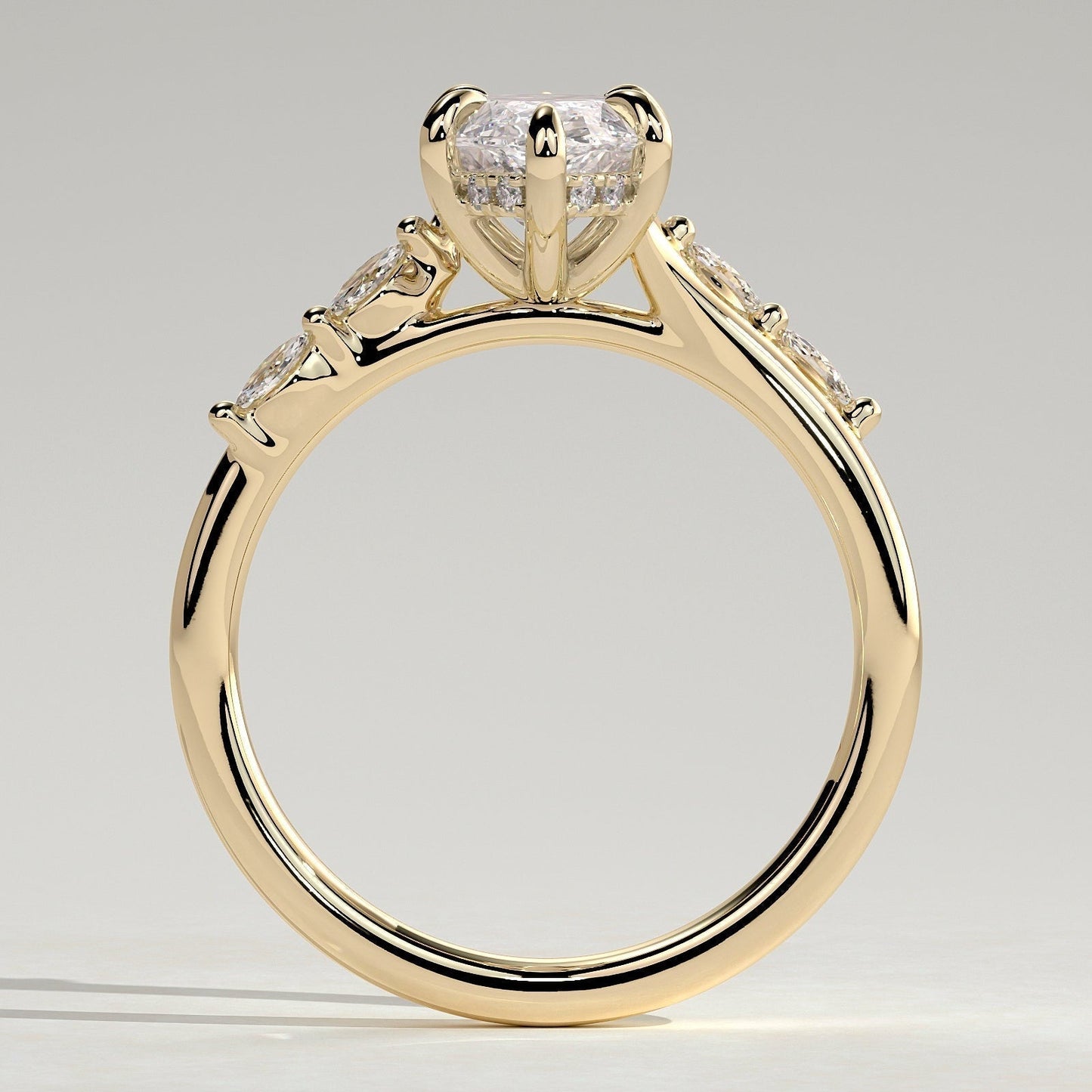 Marquise Pave Lab Grown Diamond Engagement Ring