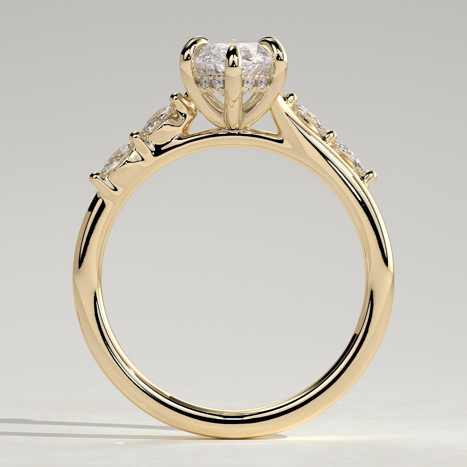 Marquise Pave Lab Grown Diamond Engagement Ring