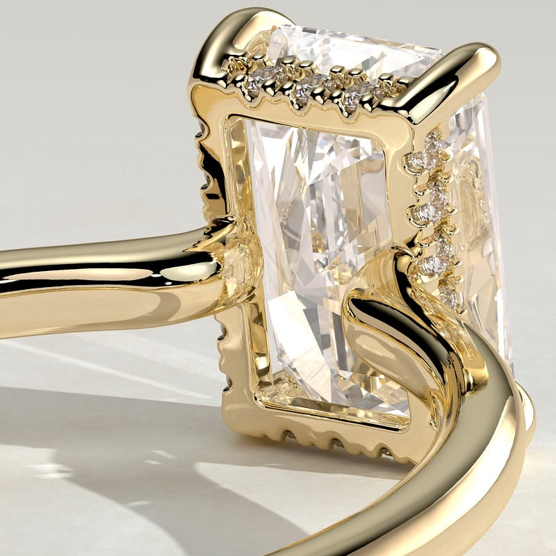 Radiant Hidden Halo Lab Grown Diamond Engagement Ring