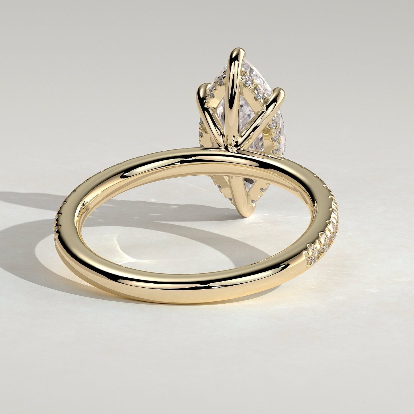 Marquise Hidden Halo & Pave Lab Grown Diamond Engagement Ring