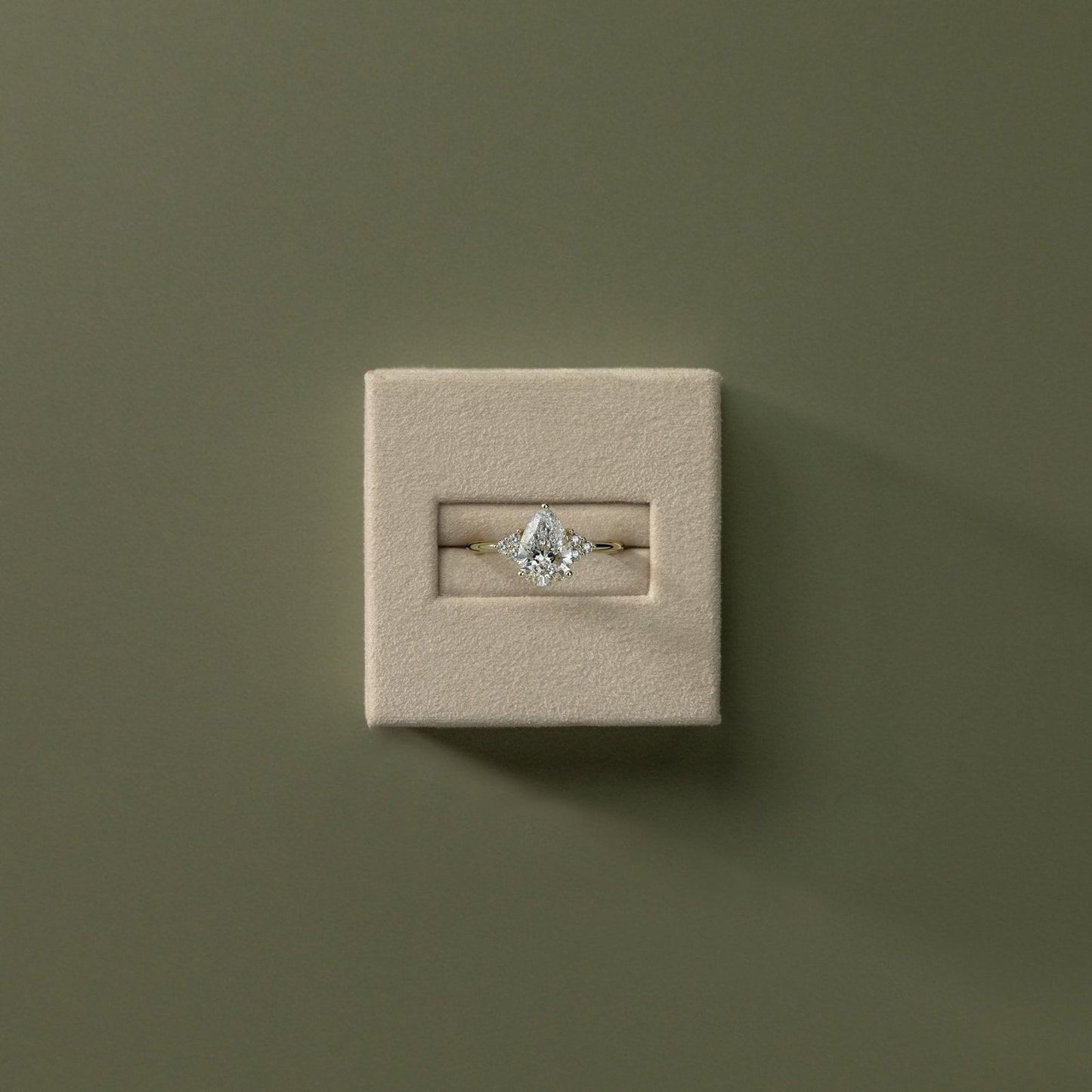 Pear Cluster Lab Grown Diamond Engagement Ring