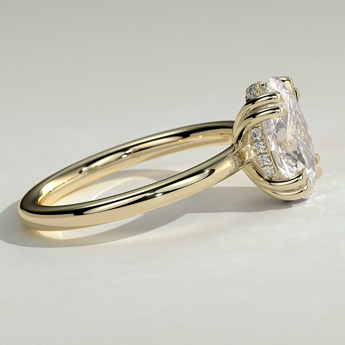 Oval Hidden Halo Lab Grown Diamond Engagement Ring