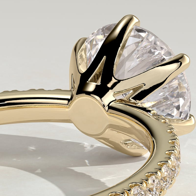 Round Pave Lab Grown Diamond Engagement Ring