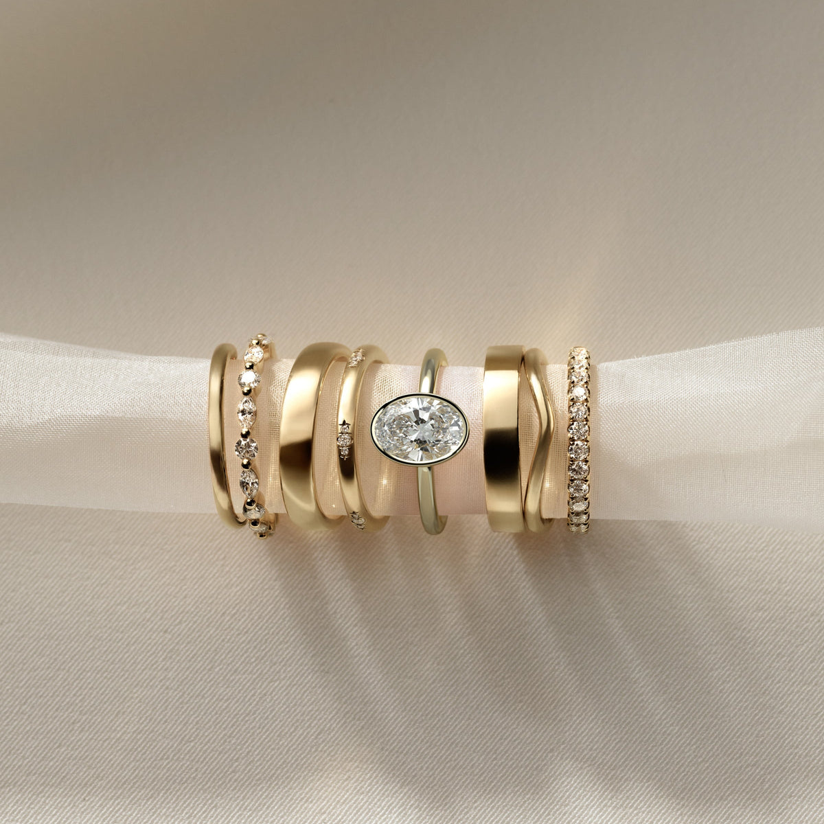 Oval Bezel Solitaire Lab Grown Diamond Engagement Ring