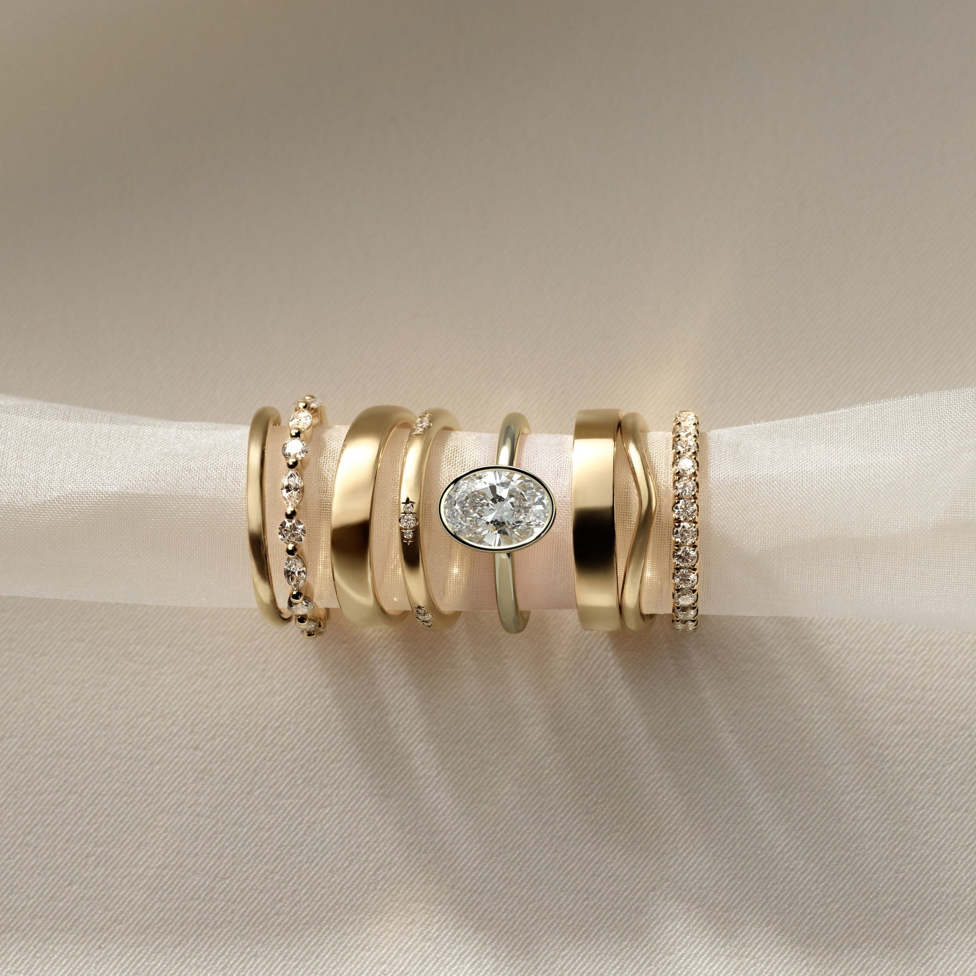 Oval Bezel Solitaire Lab Grown Diamond Engagement Ring