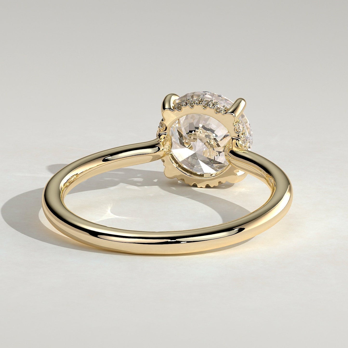 Round Hidden Halo Lab Grown Diamond Engagement Ring