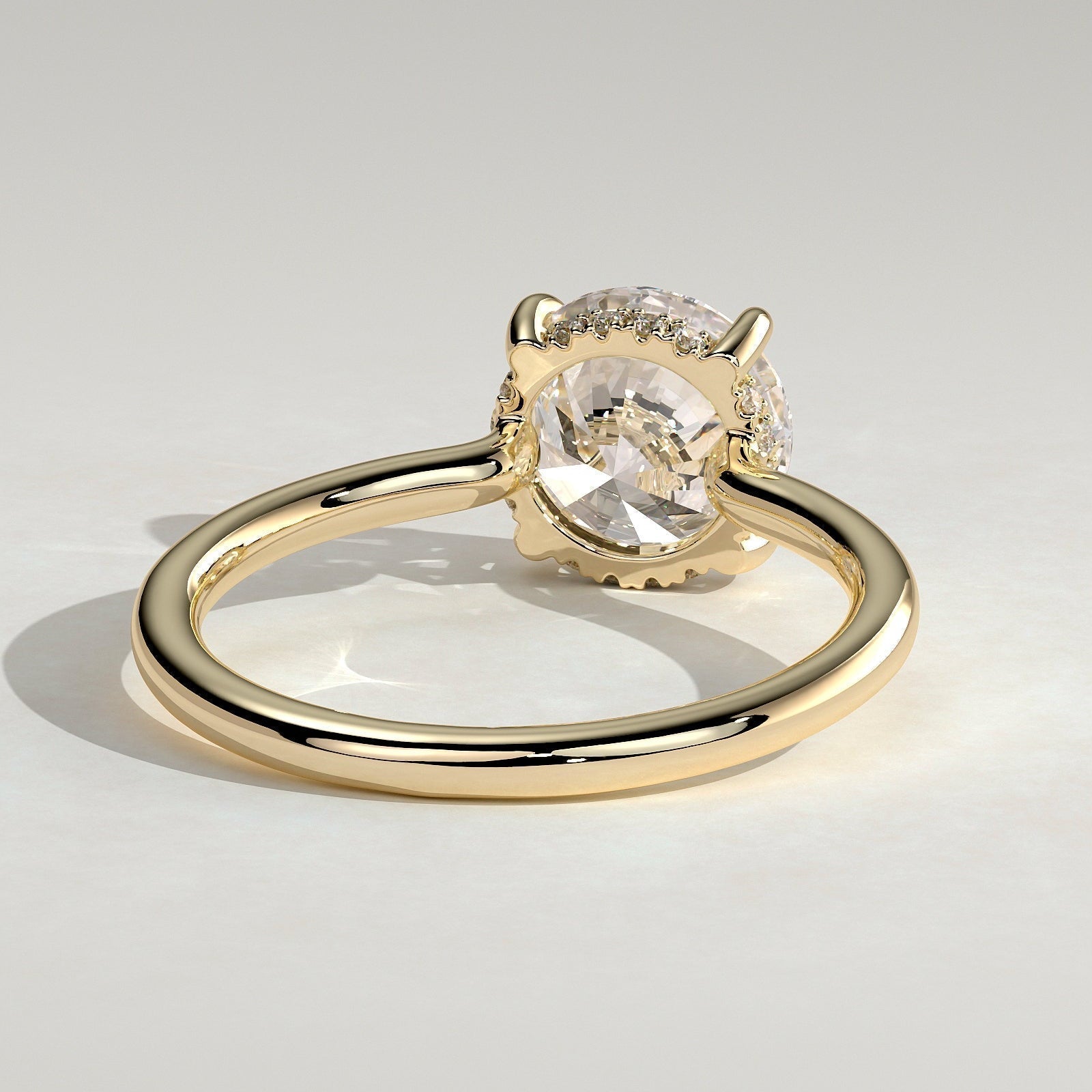 Round Hidden Halo Lab Grown Diamond Engagement Ring