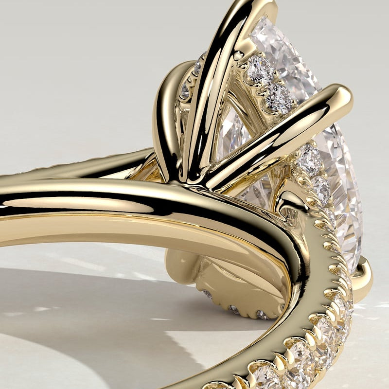 Pear Pave Lab Grown Diamond Engagement Ring
