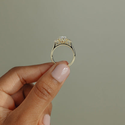 Marquise Three Stone Lab Grown Diamond Engagement Ring