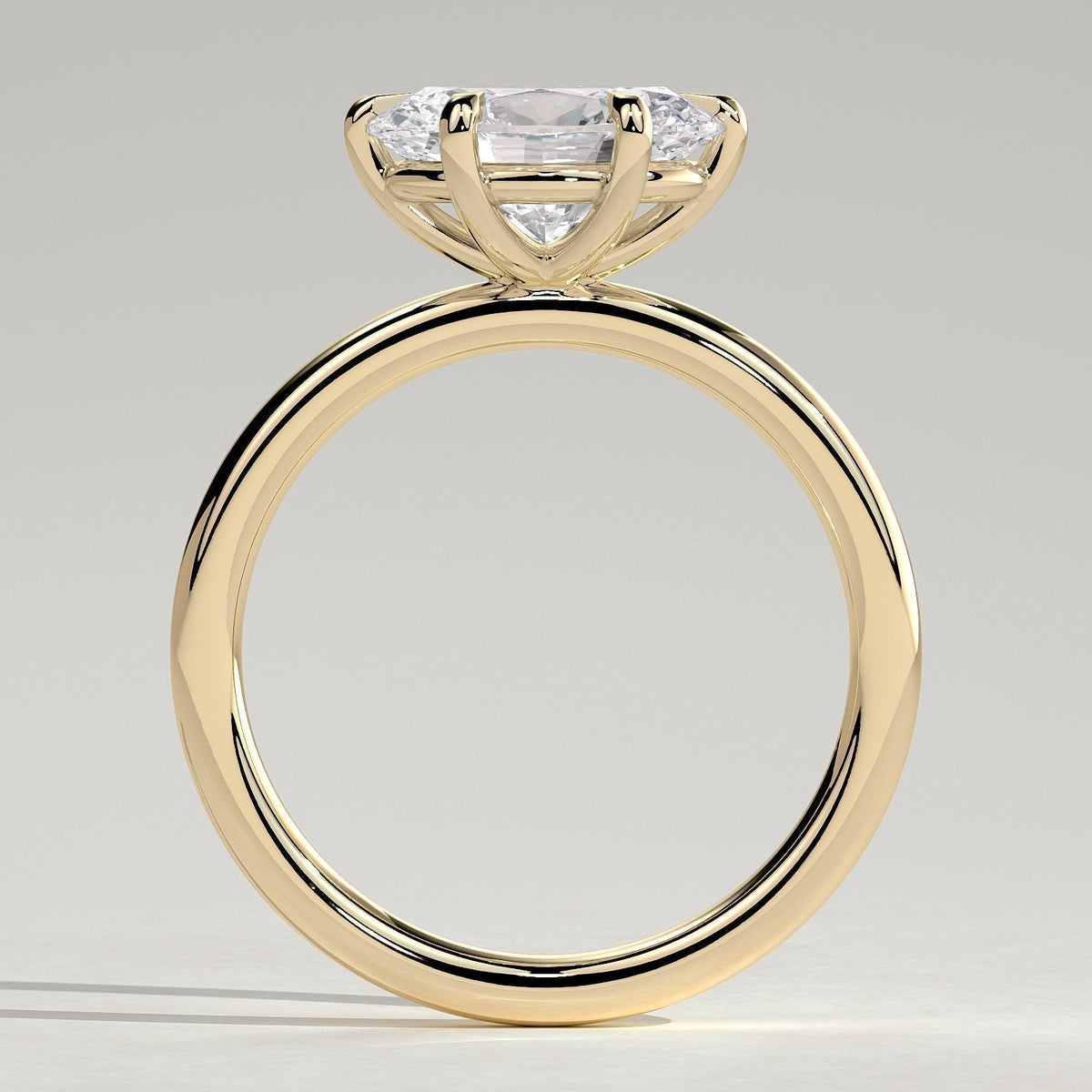 East West Oval Solitaire Lab Grown Diamond Engagement Ring