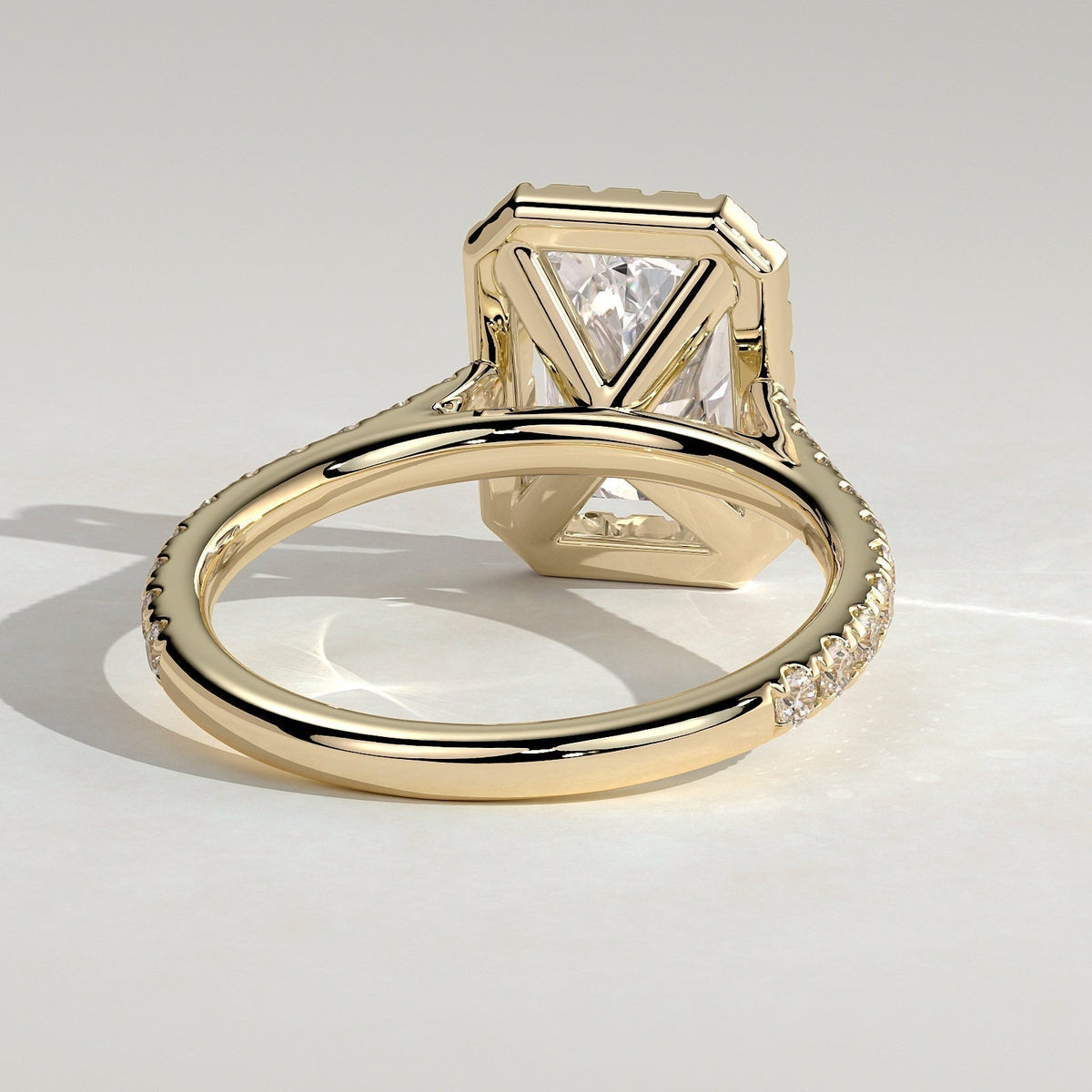 Radiant Halo & Pave Lab Grown Diamond Engagement Ring