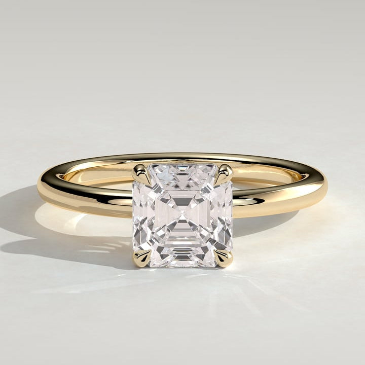 Asscher Solitaire Lab Grown Diamond Engagement Ring