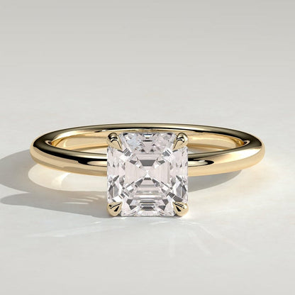 Asscher Solitaire Lab Grown Diamond Engagement Ring