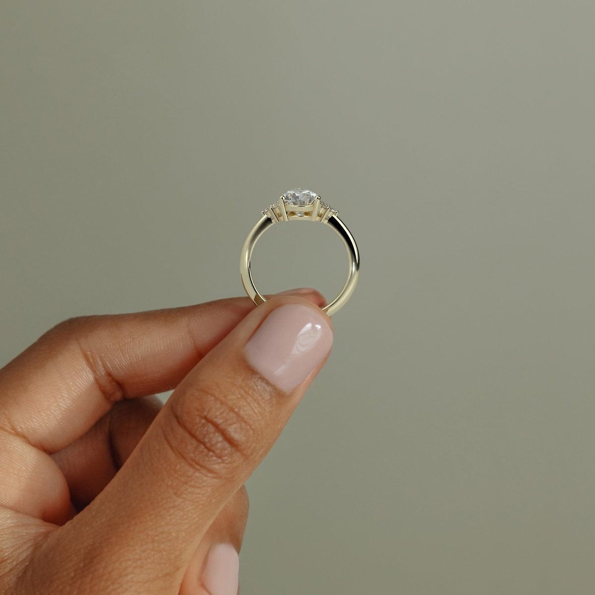 Pear Cluster Lab Grown Diamond Engagement Ring