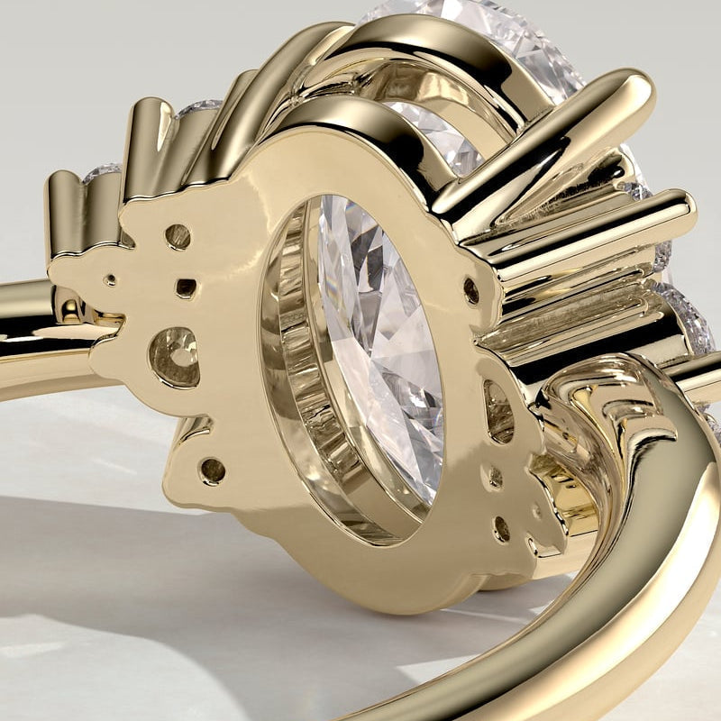 Oval Cluster Lab Grown Diamond Engagement Ring