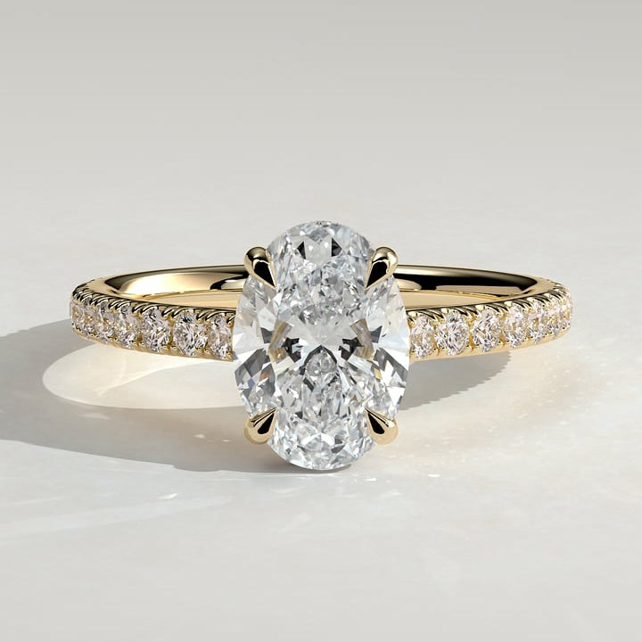 Oval Pave Lab Grown Diamond Engagement Ring