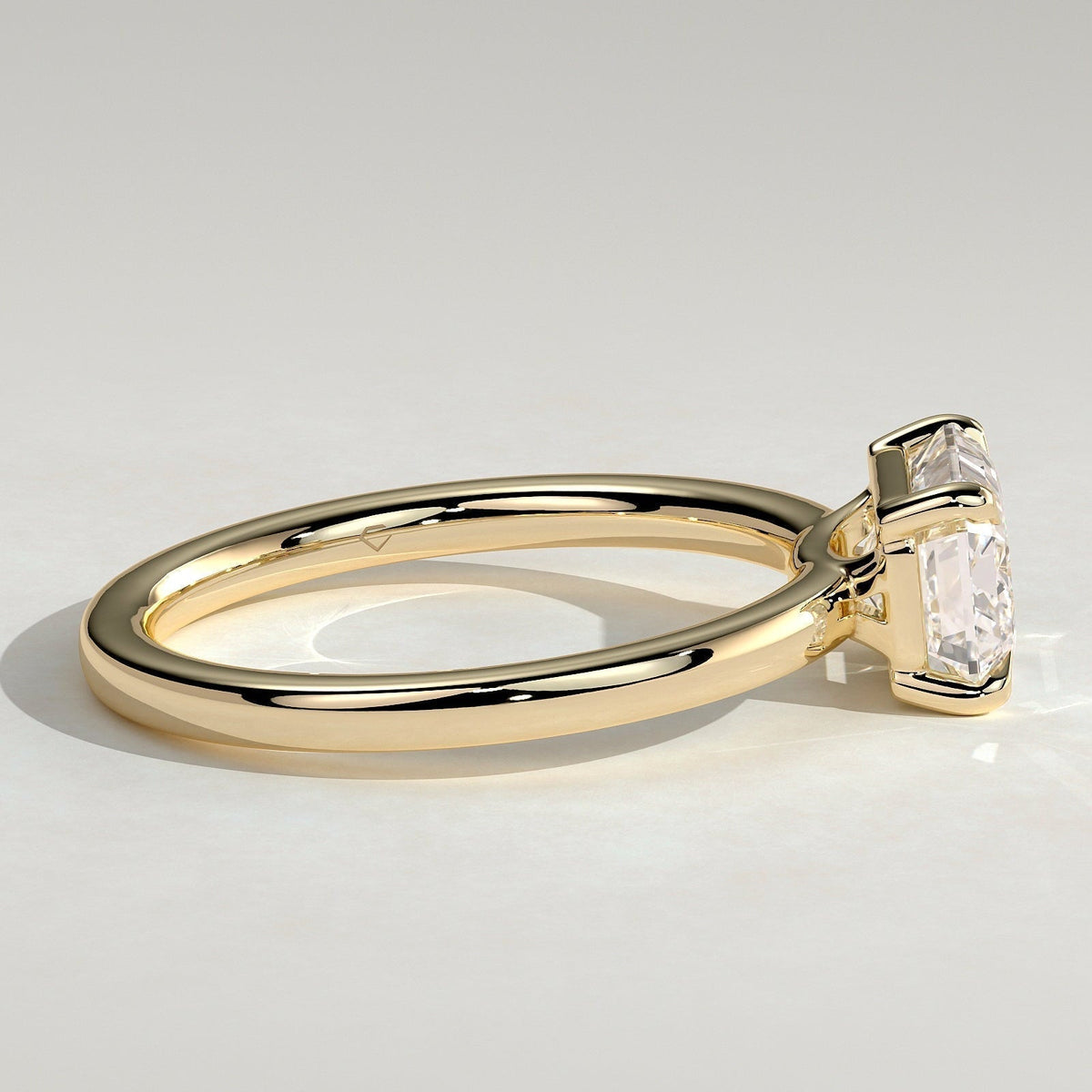 Emerald Solitaire Lab Grown Diamond Engagement Ring
