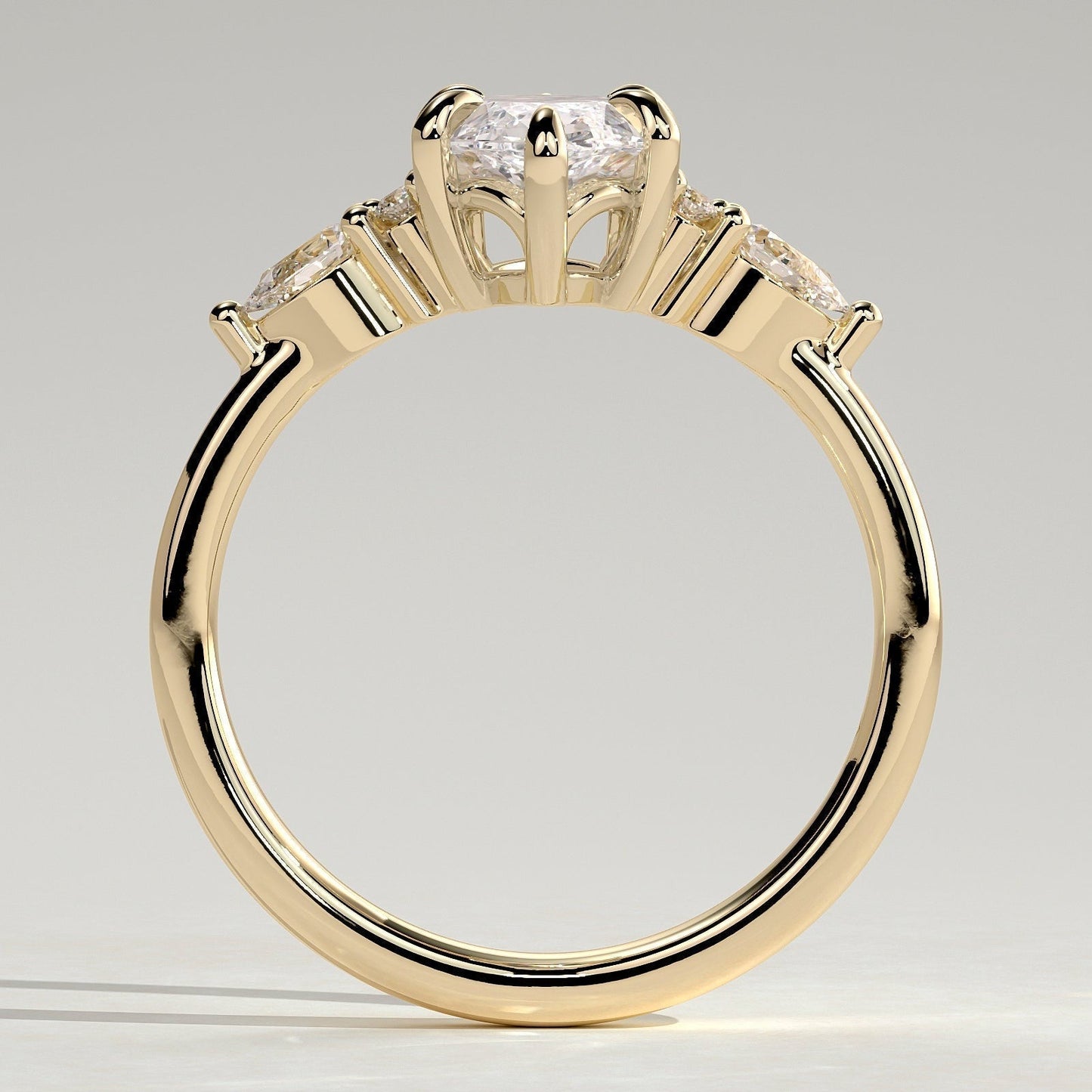 Marquise Cluster Lab Grown Diamond Engagement Ring